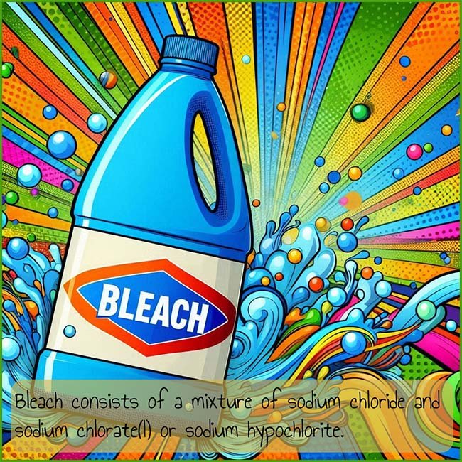 Image to show the composition of household bleach